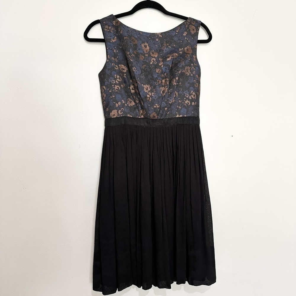 Emily and Fin XS formal Black dress floral cinched waist